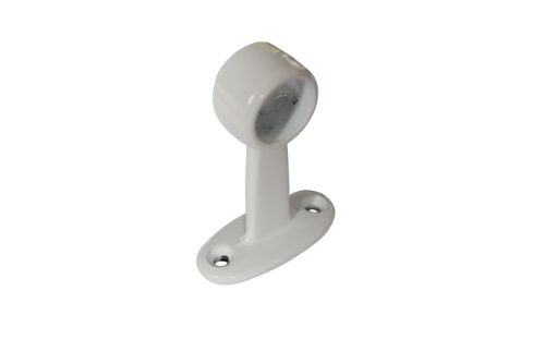 Centre Bracket 20mm in white powder coat, designed for towel rails, featuring durable zinc construction and sleek modern design.