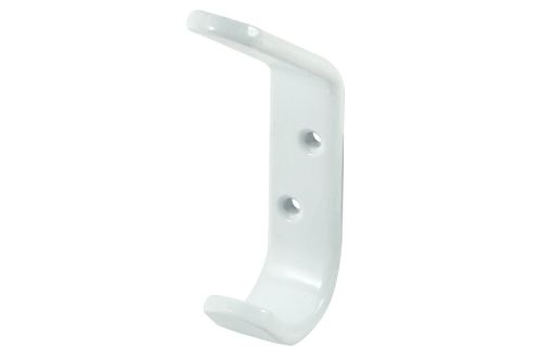 White powder-coated aluminium hat and coat hook for schools, offices, and homes; durable and compact for efficient organization.