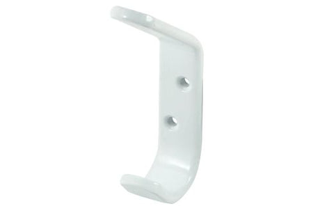 White powder-coated aluminium hat and coat hook for schools, offices, and homes; durable and compact for efficient organization.