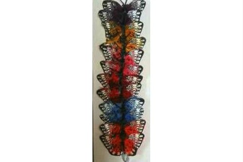 Brightly colored artificial mini monarch butterflies, made from feathers, perfect for home decor and craft projects.
