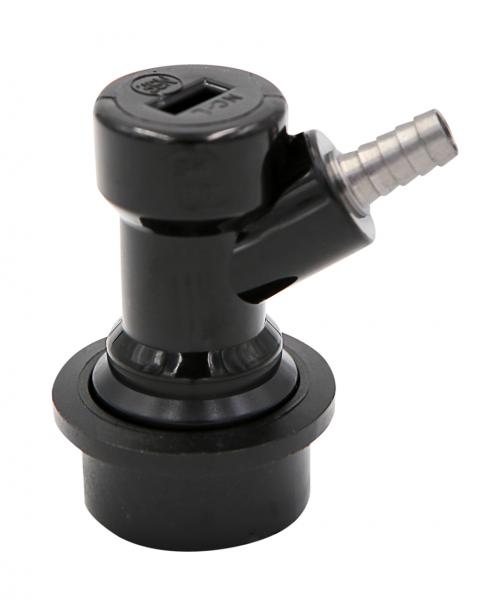 Sleek black Disconnect Liquid Plastic Ball Lock for reliable sealing, versatile use, and easy connection in brewing setups.