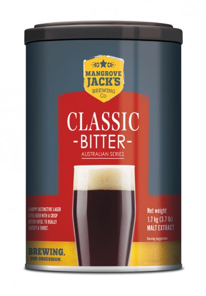 Classic Bitter kit from Mangrove Jack's: hoppy, light lager with a crisp taste for home brewing enthusiasts.