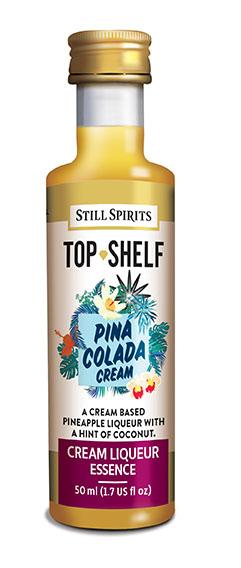 Still Spirits Top Shelf Pina Colada Cream, a creamy pineapple liqueur with coconut, perfect for cocktails and indulgent treats.