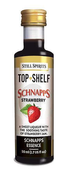 Sweet strawberry schnapps liqueur, perfect for cocktails or sipping, capturing the essence of fresh strawberry jam.