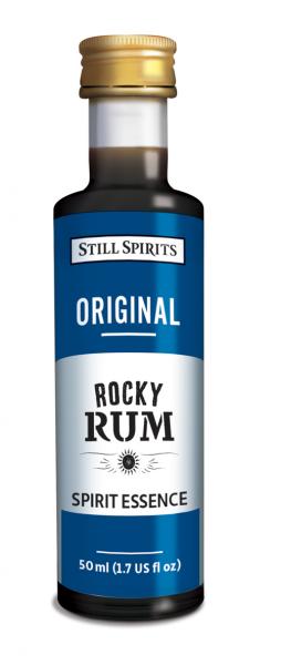 Bottle of Original Rocky Rum, showcasing its smooth, rich flavor ideal for cocktails and sipping, packaged for easy use.