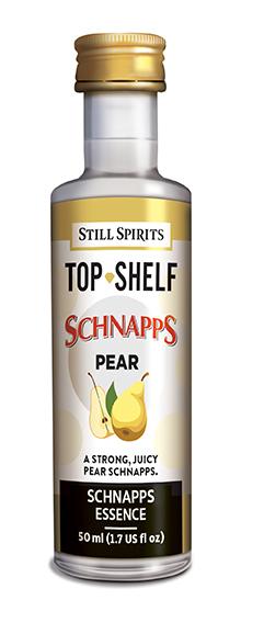 Still Spirits Top Shelf Pear Schnapps bottle featuring a rich juicy pear flavor for delightful cocktails and gatherings.