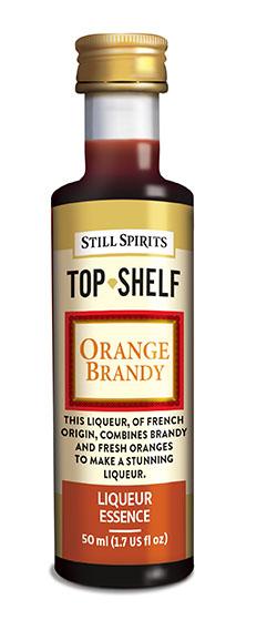 Still Spirits Top Shelf Orange Brandy bottle showcasing rich liqueur blending premium brandy and fresh orange zest.