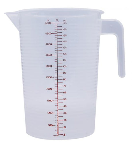 5L Plastic Jug from Taiwan, durable and lightweight with a spill-proof lid, ideal for storing liquids safely.