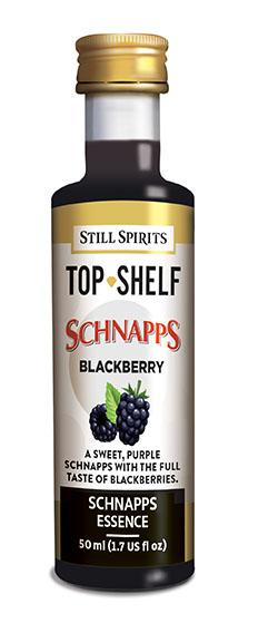 Vibrant purple Still Spirits Top Shelf Blackberry Schnapps bottle, showcasing sweet blackberry flavor for cocktails or sipping.