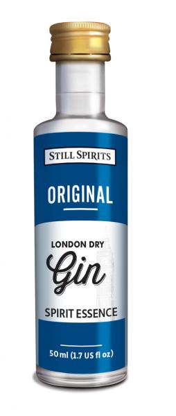 Bottle of Original London Dry Gin with a vintage design, showcasing its premium quality and blend of botanicals.