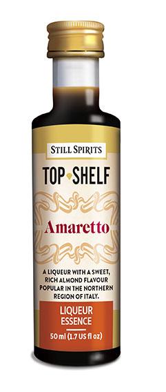 Bottle of Still Spirits Top Shelf Amaretto showcasing its rich almond flavor, perfect for cocktails and desserts.