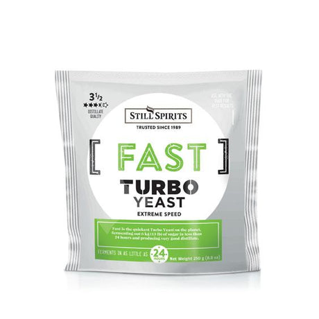 Still Spirits Fast Turbo Yeast (250g) for rapid fermentation, producing exceptional spirits quickly and efficiently.