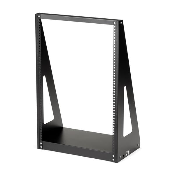 Heavy Duty 2-Post Rack - 16U for secure networking and A/V equipment, supports 160kg load, compact design for any space.