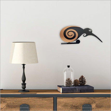 2 Tone Moko Birds Kiwi Wall Art in vibrant colors, 390mm x 189mm, made from durable aluminum, perfect for Kiwiana decor.