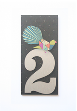 Stylish brushed silver house number '2' for mailboxes, ensuring visibility and elegance with durable double-sided tape.