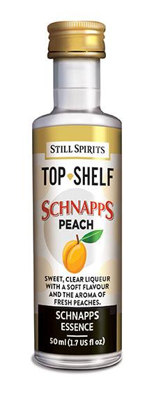 A clear, sweet peach schnapps liqueur with fruity aroma, ideal for cocktails and home bar creations.