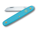 Victorinox Floral Blue Pocket Knife with 55 mm stainless steel blade and ergonomic handle, ideal for flower cutting and gardening.