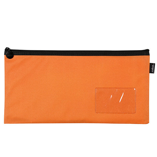 Vibrant orange Celco pencil case with one-zip design, durable, spacious for stationery, ideal for students and professionals.