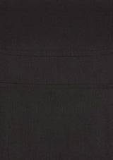 Elegant black sleeveless dress, size 12, featuring pockets, concealed zip, and a stylish silhouette for versatile occasions.