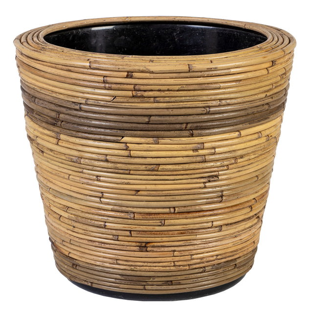 Stylish Drypot Round Stripe Large planter with striped design, eco-friendly materials, and superior drainage for indoor plants.