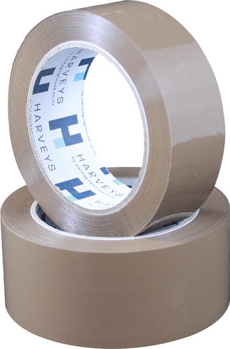 Brown packing tape in five rolls, ideal for lightweight case closure in office or home settings.