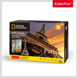 3D Eiffel Tower puzzle model, 294x294x709mm, perfect for entertainment and education, ideal for Paris lovers and collectors.