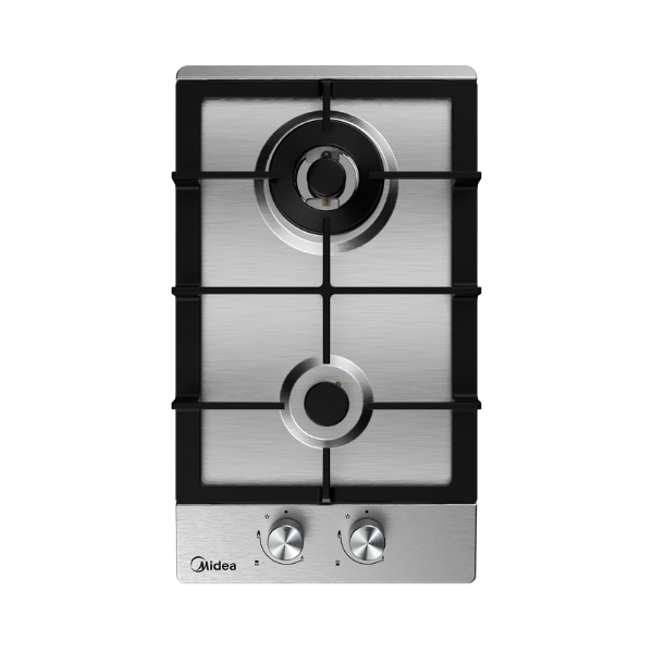 Midea 2 Burner Gas Hob: Compact stainless steel cooktop with efficient heating, safety features, and versatile fuel compatibility.