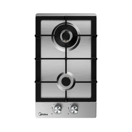 Midea 2 Burner Gas Hob: Compact stainless steel cooktop with efficient heating, safety features, and versatile fuel compatibility.