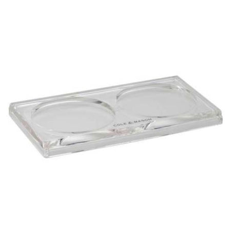 Acrylic Mill Tray by Cole & Mason, elegant storage solution for salt and pepper mills, keeps countertops clean and stylish.