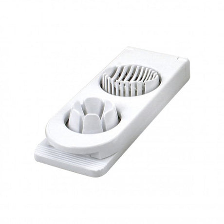 Chef Inox Egg Slicer & Wedger: 2-in-1 tool for perfectly slicing and wedging boiled eggs, easy to use and dishwasher safe.