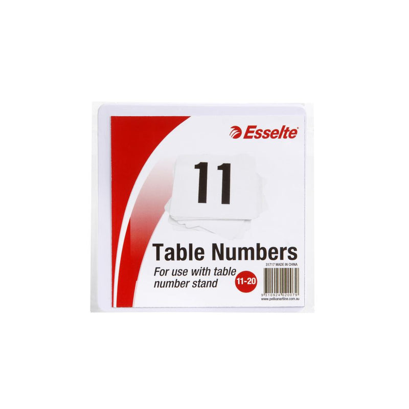 Esselte Table Numbers 11-20 White Pk10