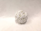 20cm white silk rose ball hanging decoration, perfect for elegant events and home decor.