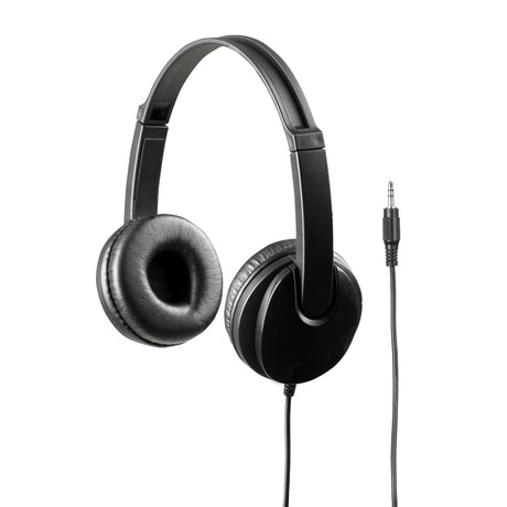 Kensington Volume Limiting Stereo Headphones in black, featuring 85dB limit and adjustable design for safe, comfortable kid use.