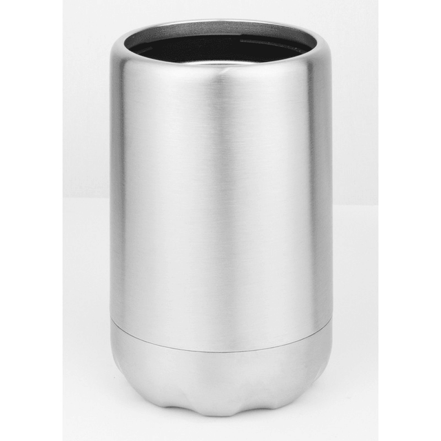 Avanti Double Wall Insulated Can Holder in Brushed finish, designed to keep drinks cold and fit in car cup holders.