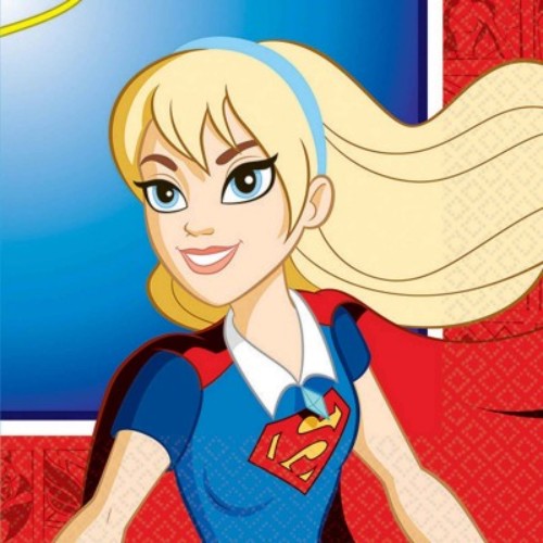 Colorful DC Superhero Girls beverage napkins in a pack of 16, perfect for themed parties and celebrations.