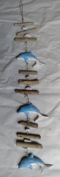 Hanging Dolphin mobile featuring vibrant colors, perfect for nurseries, playrooms, or coastal-themed decor.