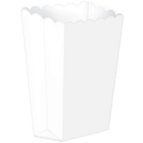 Small Popcorn Favor Boxes - White - Pack of 5