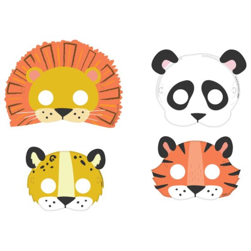 Get Wild Jungle Paper Masks - Pack of 8