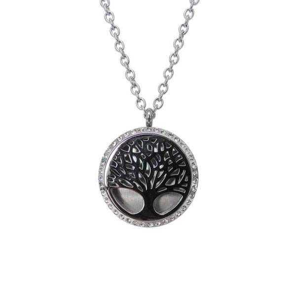 Elegant Tree of Life perfume pendant, 70 cm chain, 3 cm diameter, adds a stylish touch to your fragrance experience.
