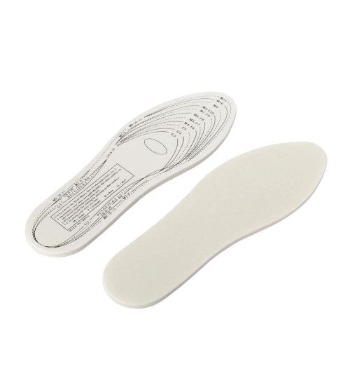 Memory Insole Set of 12 featuring EVA material and memory sponge technology for comfort and support in all shoe types.