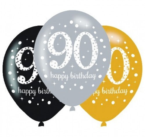 Sparkling Celebration 90 30cm Latex Balloon (6 Units) - Pack of (6)
