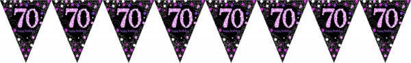 Banner - Celebration 70 Prismatic Pennant - Plastic (Pink)