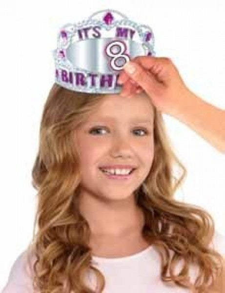 Customizable plastic birthday tiara for any age, perfect for adding glamour to celebrations and photos.