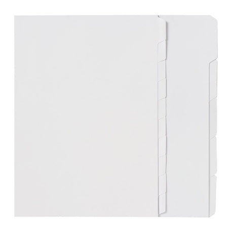 Marbig A4 dividers with 10 blank tabs, perfect for custom organization in reports and presentations.