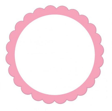 Scalloped pink labels (pack of 5) for personalizing gifts, organizing, and crafting with a charming design.