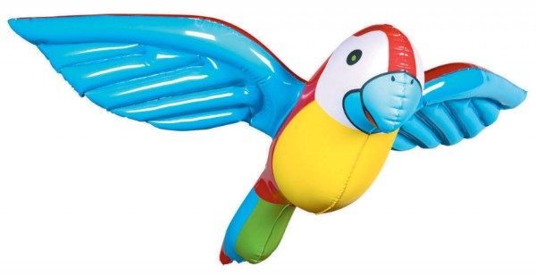 Vibrant 23-inch inflatable parrot, perfect for tropical parties and summer gatherings, adding fun to any event.