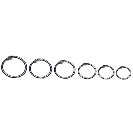 Premium 38mm hinged metal rings, box of 100, perfect for organizing keys, documents, and samples.