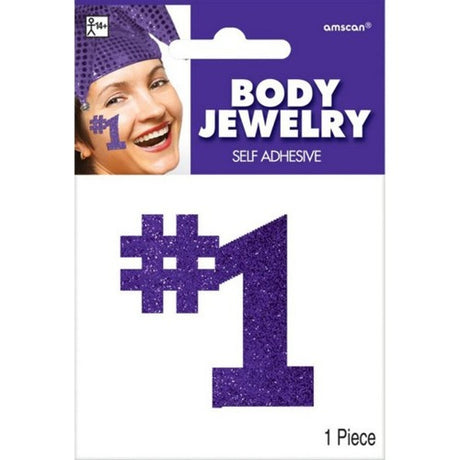 Dazzling purple body jewelry measuring 5" x 3.5", perfect for enhancing style and expressing individuality.