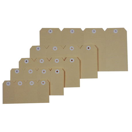 Buff shipping tags by ESSELTE, 48x96mm, made from durable manila board, ideal for labeling and organization, 1000 per box.