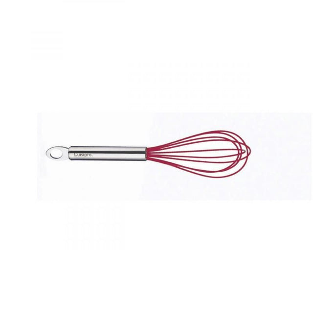 Vibrant red Cuisipro Egg Whisk, 20cm, heat-resistant, non-scratch design, perfect for beating and mixing in the kitchen.